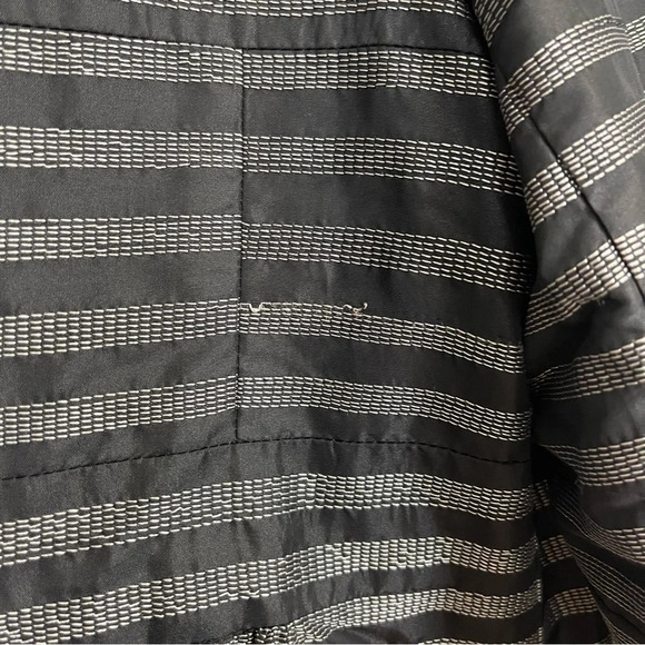 Samuel Dong Jacket Coat Womens Size Large Black White Striped Flare Sleeve - Picture 6 of 14